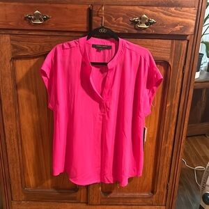 Hot pink blouse. Polyester
